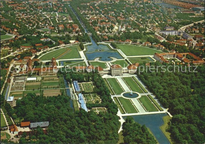 Muenchen Bayern Schloss Nymphenburg Fliegeraufnahme