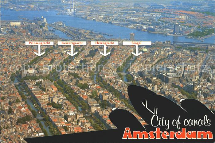Amsterdam Niederlande mit Prinsengracht Keizersgracht Herengracht Singel Flieger