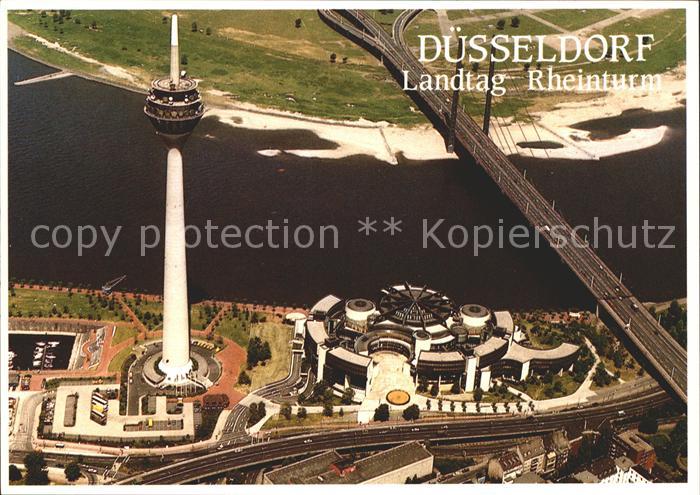 DuessELDORF  CITY Landtag und Fernmeldeturm Rheinturm Fliegeraufnahme