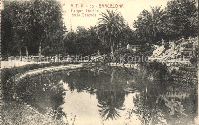 Barcelona Cataluna Parque Detalle Cascada