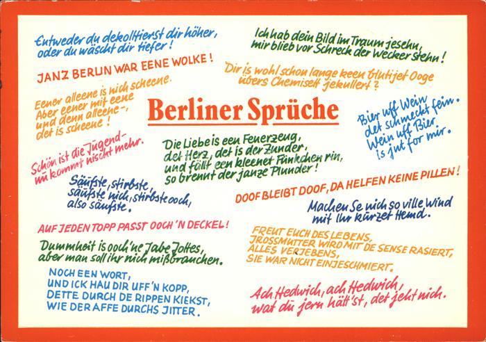 BERLIN  CITY Berliner Sprueche