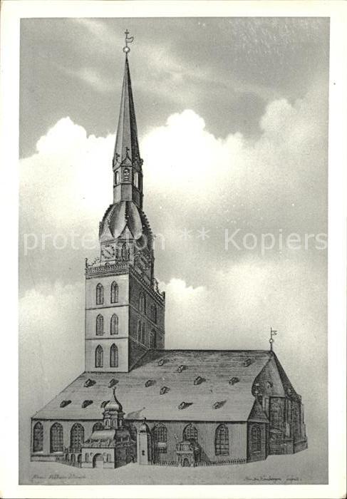 HAMBURG  CITY Geometrischer Abris Kirchen St Jabobi