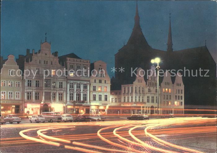 ROSTOCK  CITY Ernst Thaelmann Platz bei Nacht