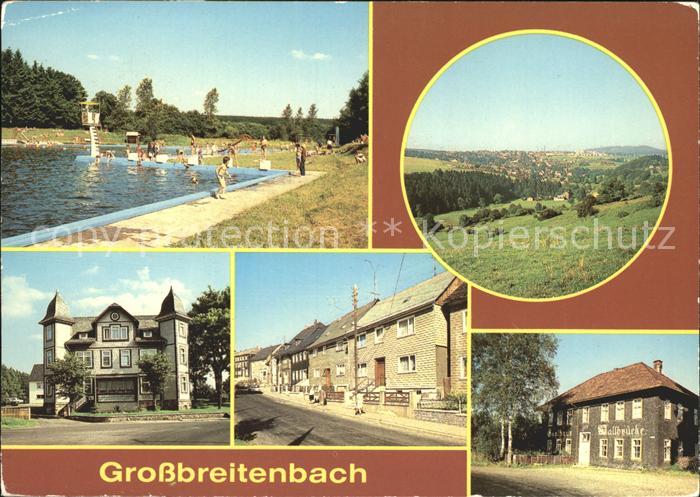 Grossbreitenbach Thueringen Freibad uebersicht Ferienheim Hohe Tanne Hauptstrass