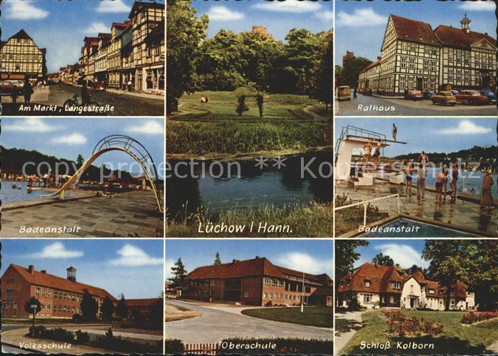 Luechow Wendeland Markt Badeanstalt Rathaus Badeanstalt Schloss Kolborn Schule