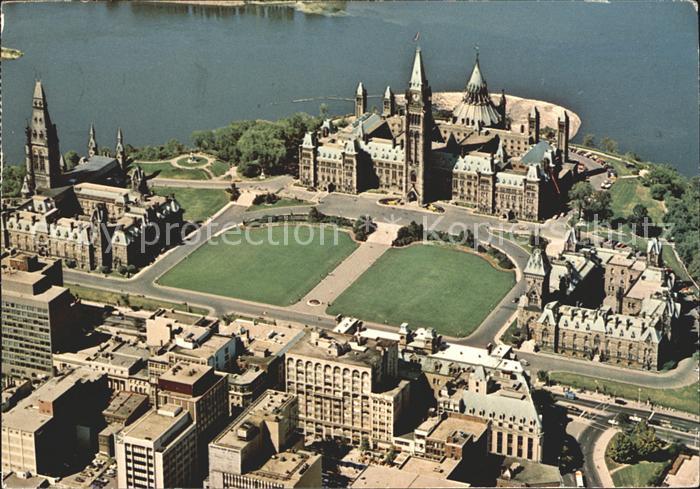 Ottawa Ontario Parliament Buildings birds eye view