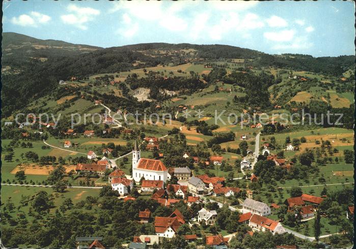 Gams Bad Blick gegen Rosenkogel und Koralpe Fliegeraufnahme