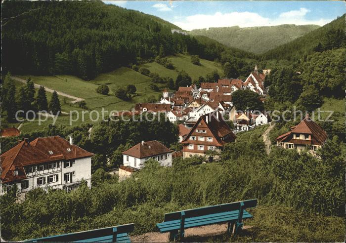 Bad Teinach-Zavelstein Blick vom Panoramaweg Ruhebank Schwarzwald