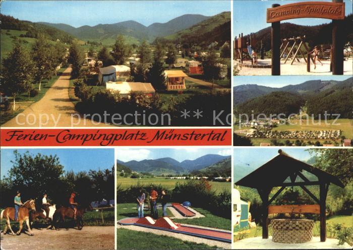 Muenstertal Schwarzwald Camping Muenstertal Kinderspielplatz Reiten Minigolf