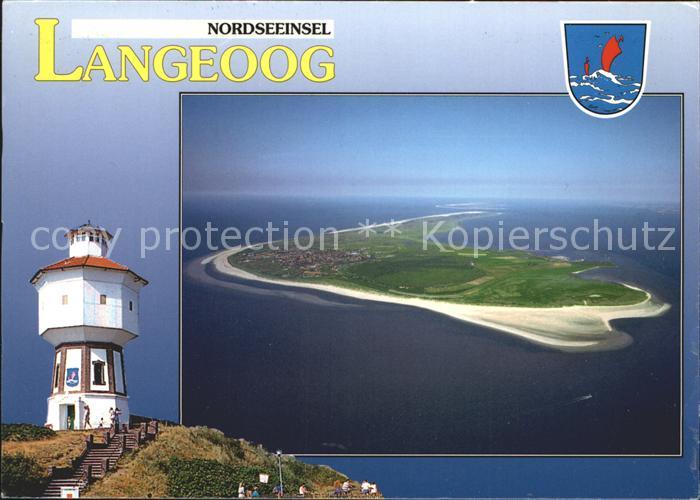 Langeoog Nordseebad Nordseeinsel Fliegeraufnahme Leuchtturm Wappen