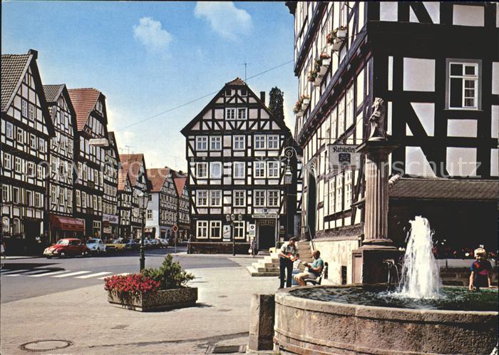 Melsungen Fulda Rathaus Brunnen Fachwerkhaus