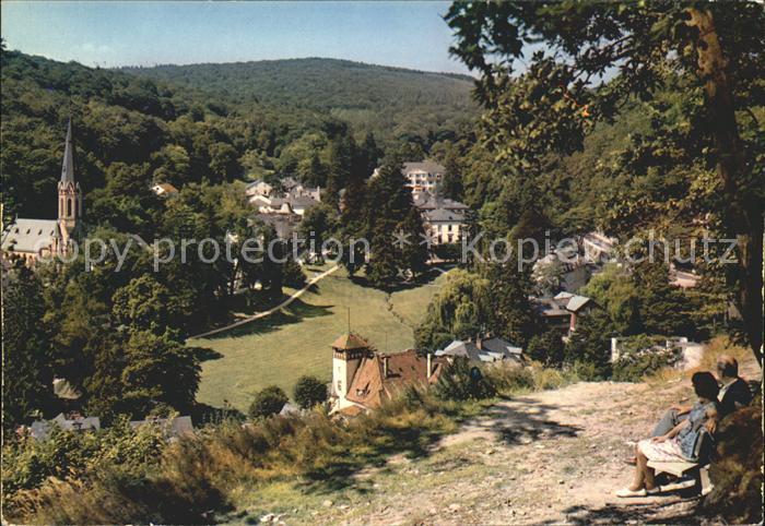 Schlangenbad Taunus Blick vom Waldrand Kirche