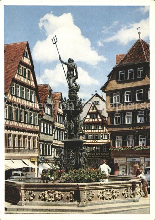 TueBINGEN BW Marktbrunnen Fachwerkhaus Universitaetsstadt