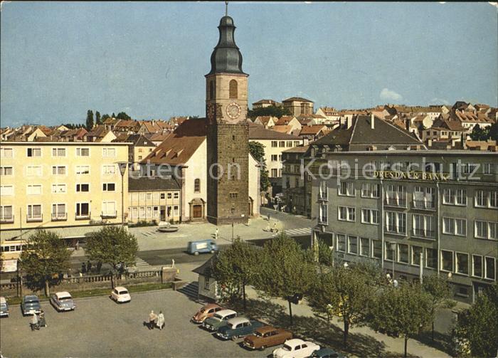 Pirmasens Johanniskirche vom Exerzierplatz aus