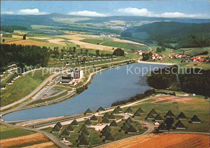 Kirchheim Hessen Seepark Ferienhaeuser Stausee Hotel Fliegeraufnahme