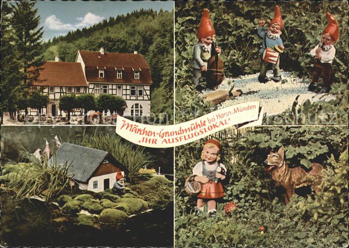 Laubach Hann Muenden Ausflugslokal Maerchen Grundmuehle Rotkaeppchen Zwerge