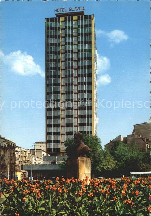 Beograd Belgrad TRG Dimitrija Tucovica Platz Denkmal Bueste Hotel Slavija