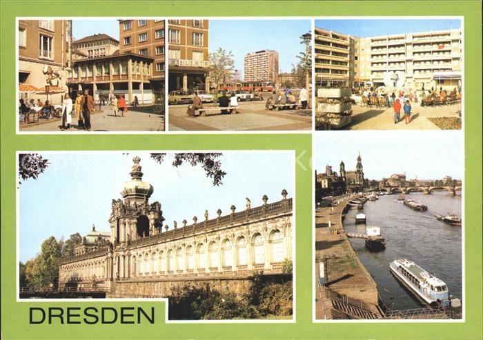 DRESDEN Elbe Gewandhausstrasse Pirnaischer Platz Neustaedter Markt Zwinger Krone