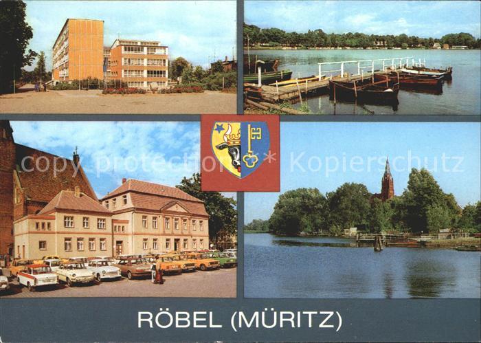 Roebel Mueritz Schule Promenade Rathaus Hafen Wappen