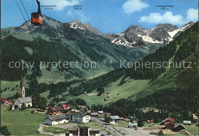 Mittelberg Kleinwalsertal mit Walmendingerhornbahn Alpenpanorama