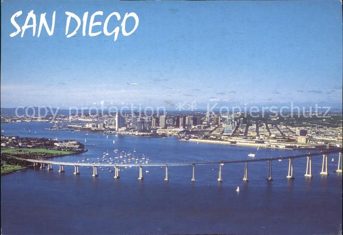 San Diego California San Diego Coronado Bay Bridge aerial view