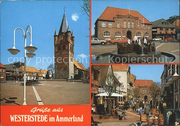 Westerstede St Petri Kirche Rathaus Fussgaengerzone