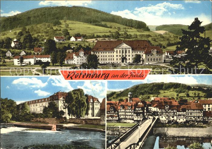 Rotenburg Fulda Teilansicht Partie an der Fulda Bruecke