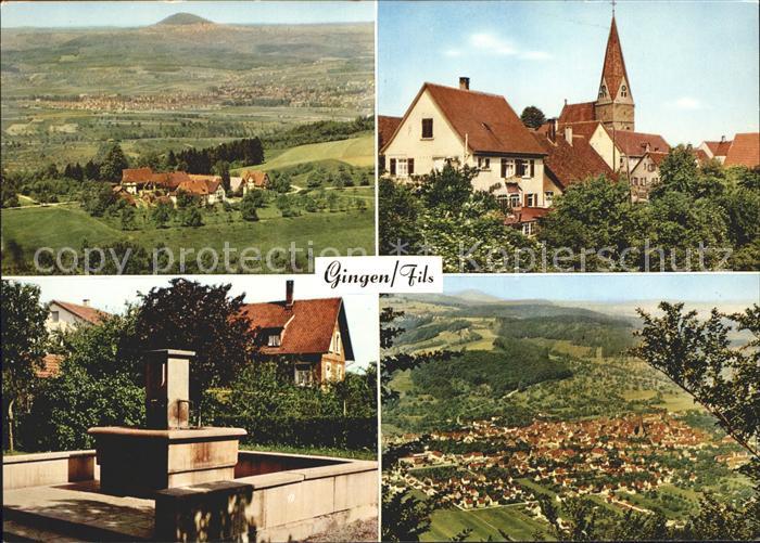 Gingen Fils Teilansichten Kirche Brunnen
