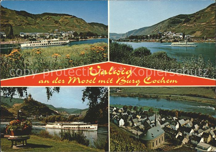 Valwig Mosel Dampfer Burg Cochem Kirche