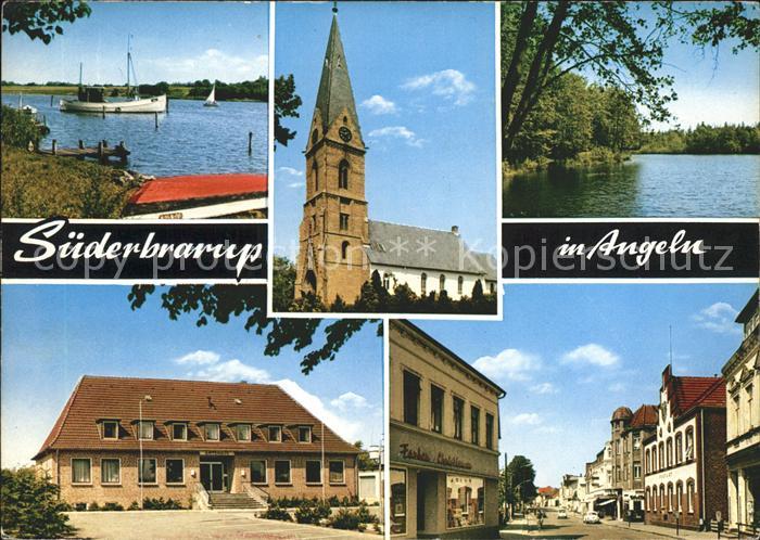 Suederbrarup Kirche Amtshaus Strassenpartie Halbinsel Angeln