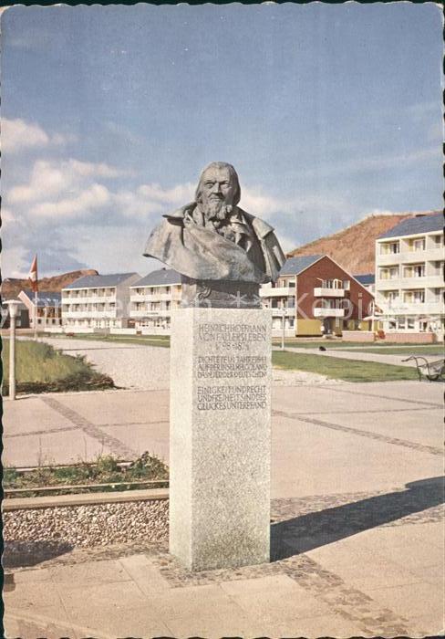 HELGOLAND Insel Schleswig-Holstein Hoffmann von Fallersleben Bueste