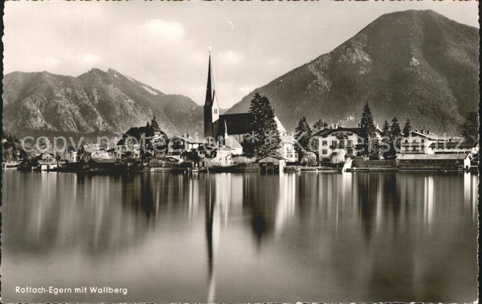 Rottach-Egern Blick vom Tegernsee mit Wallberg