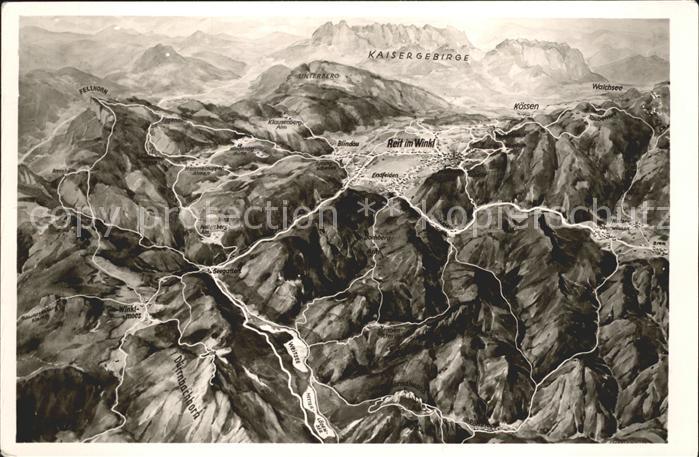 Reit Winkl Panorama aus Vogelperspektive Kaisergebirge