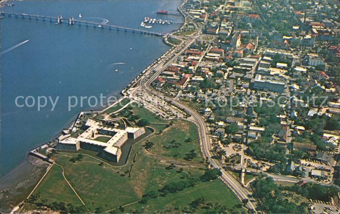 St Augustine Castillo de San Marcos Bay Front Bridge of Lions aerial view