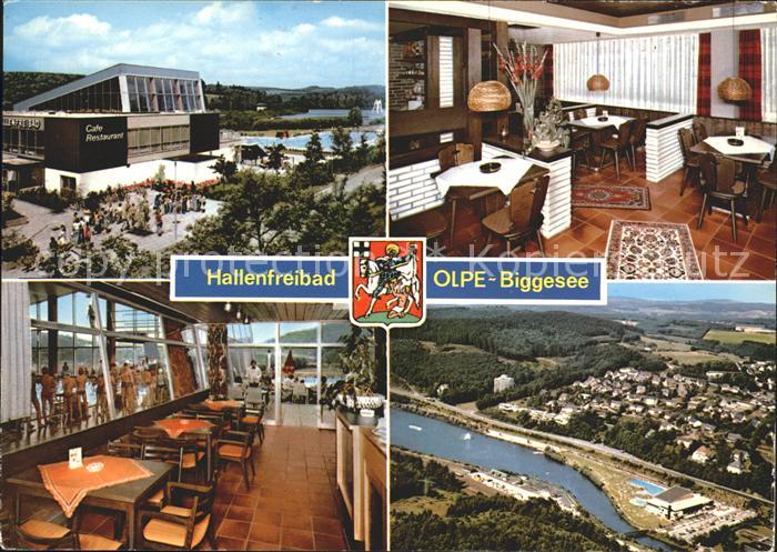 Olpe Biggesee Hallenfreibad Restaurant Fliegeraufnahme Wappen