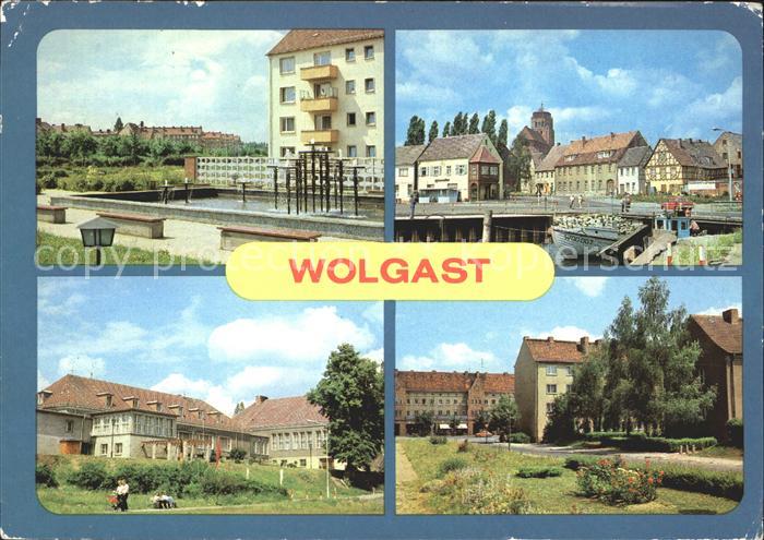 Wolgast Mecklenburg-Vorpommern Springbrunnen Wohnkomplex Nord Hafen Hotel Vier J