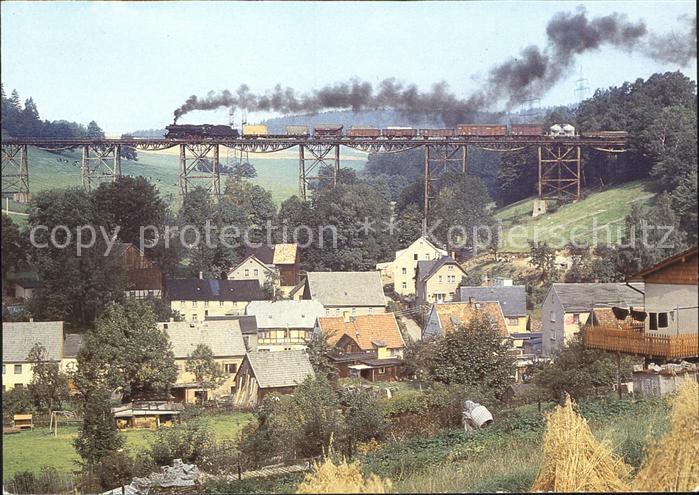 Eisenbahn Gueterzug Markersbacher-Viadukt