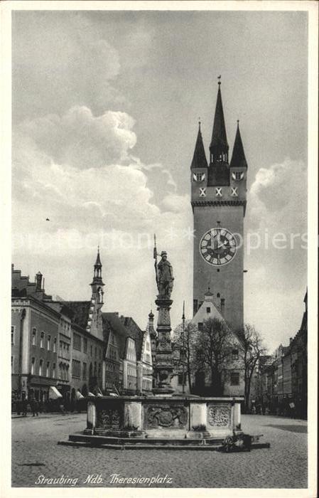 Straubing Theresienplatz Brunnen Turm