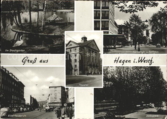 Hagen Westfalen Stadtgarten K?rnerstr und Rathaus Elberfelderstr Volkspark Theat