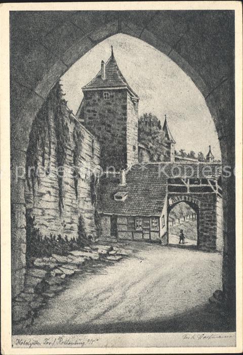 Rothenburg Tauber Kobolzeller Tor Radierung