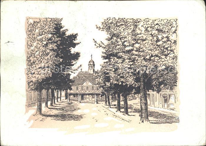 Northeim Marktplatz mit Polizeiwache Zeichnung