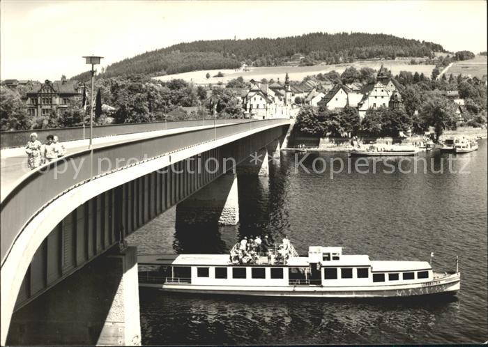Saalburg Saale Bruecke Fahrgastschiff