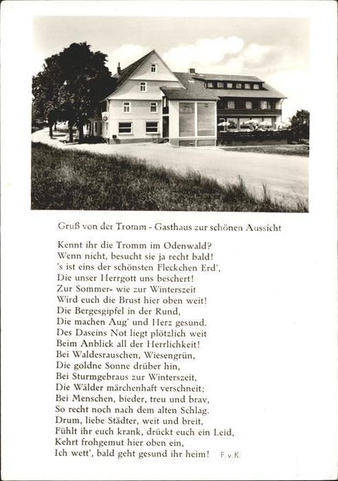 Tromm Odenwald Gasthaus Zur schoenen Aussicht