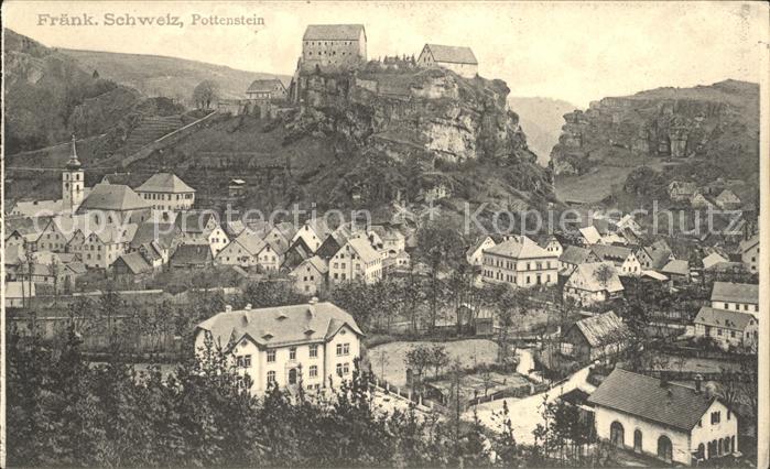 Pottenstein Oberfranken Ortsblick mit Burg