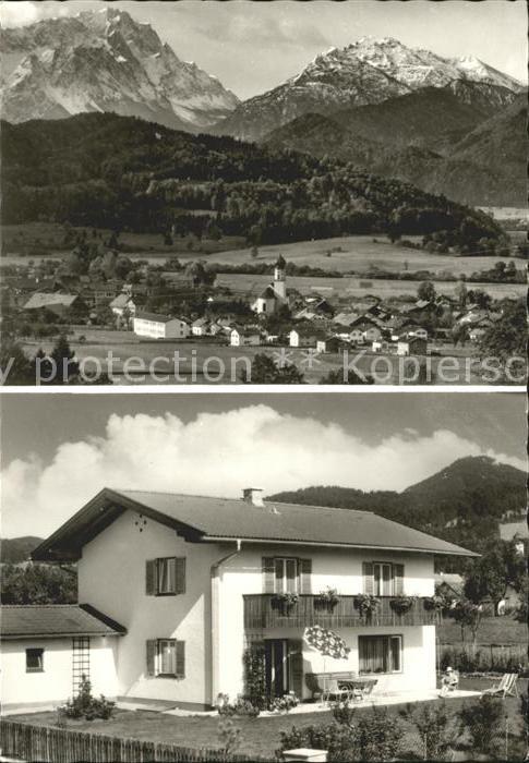 Ohlstadt Haus Winhart mit Zugspitze und Kramer