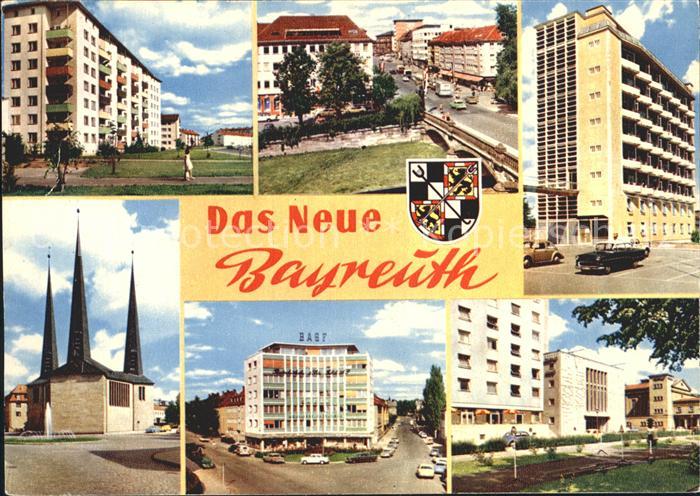 Bayreuth Hochhaeuser Strassenpartie Kirche