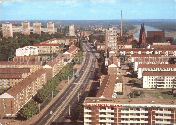 Frankfurt Oder Blick vom Hochhaus zur Karl Marx Strasse
