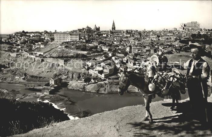 Toledo Castilla-La Mancha Vista parcial y rio Tajo Händler mit Pa