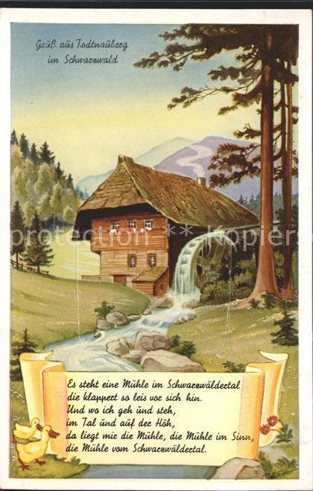 Todtnauberg Schwarzwald BW Muehle im Schwarzwaeldertal Gedicht