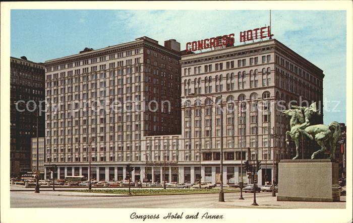 Chicago Illinois Congress Hotel and Annex Michigan Avenue Monument
